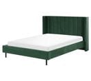 Lit Double En Velours Vert 160 X 200 Cm Villette