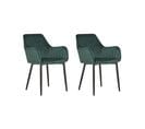 Chaise De Salle à Manger Set De 2 Velours Vert Foncé Wellston