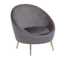 Velours Fauteuil Gris Langa