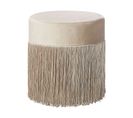 Pouf En Velours Beige D 36 Cm Virginia