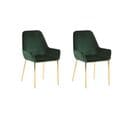 Chaise De Salle à Manger Set De 2 Velours Vert Foncé Loverna