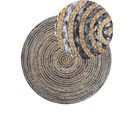 Tapis Rond 140 Cm Bleu Et Beige Leventler