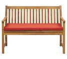 Banc Avec Coussin Bois D'acacia Certifié 120 Cm Rouge Foncé Vivara