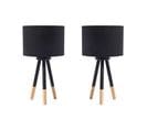 Set De 2 Lampes De Table Noires À Trépied Tobol