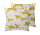 Lot De 2 Coussins Coton Jaune Clarkia 45 X 45 Cm