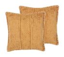 Lot De 2 Coussins Gaufré Moutarde Kavalam 45 X 45 Cm