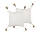 Lot De 2 Coussins Gaufré Beige Clair Azalea 45 X 45 Cm