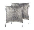 Lot De 2 Coussins Gris Camellia 45 X 45 Cm