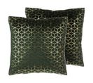 Lot De 2 Coussins Velours Vert Foncé Celosia 45 X 45 Cm