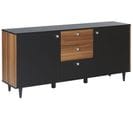 Commode Noire Et Bois Foncé Kuro