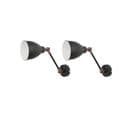 Set De 2 Lampes Murales Gris Graphite Et Cuivré Mississippi M