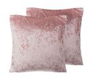 Lot De 2 Coussins Velours Rose Hosta 45 X 45 Cm