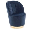 Velours Fauteuil Bleu Foncé Alby