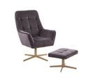 Velours Fauteuil Taupe Molle