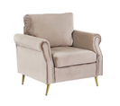 Velours Fauteuil Taupe Vietas