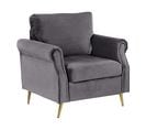 Velours Fauteuil Gris Foncé Vietas