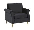 Velours Fauteuil Noir Vietas