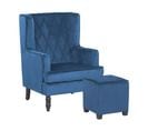 Velours Fauteuil Bleu Foncé Sandset