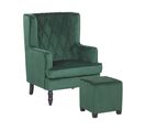 Velours Fauteuil Vert Foncé Sandset