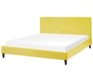 Lit Double En Velours Jaune 180 X 200 Cm Fitou