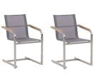 Lot De 2 Chaises De Jardin Grises Cosoleto