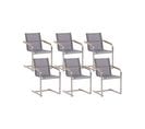 Lot De 6 Fauteuils Bas De Jardin Gris Cosoleto