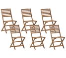 Lot De 6 Chaises De Jardin Bois Clair Tolve