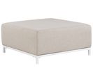 Pouf Ottoman De Jardin En Tissu Beige / Pieds Blancs Rovigo