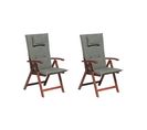 Lot De 2 Chaises De Jardin Avec Coussins Gris Graphite Toscana