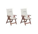 Lot De 2 Chaises De Jardin Avec Coussins Blanc Cassé Toscana