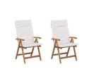 Lot De 2 Chaises De Jardin Naturelles Avec Coussins Blanc Cassé Java