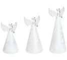 Lot De 3 Statuettes Déco Anges De Noël Avec LED Kittila