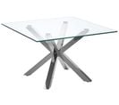 Table Basse En Verre Avec Pieds Argentés 70 X 70 Cm Starlight