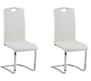 Set De 2 Cuir Pu Chaise En Porte-à-faux Blanc Cassé Picknes