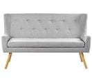 Canapé Banquette 2 Places En Tissu Gris Clair Skibby