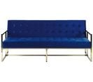 Canapé Convertible 3 Places En Velours Bleu Cobalt Marstal