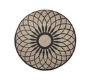 Tapis En Jute D 140 Cm Beige / Noir Motif Rosace Kullar