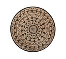 Tapis En Jute D 140 Cm Beige / Noir Motif Mandala Porsuk