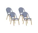 Lot De 4 Chaises De Jardin Bleu Et Blanc Rifreddo