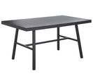 Table De Jardin 150 X 90 Cm Verre Noir Canetto