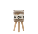 Cache-pot Motif Éléphant Avec Pieds En Bois D 19 Cm Kottes