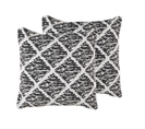 Lot De 2 Coussins Coton Noir Hazro 45 X 45 Cm