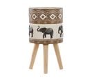 Cache-pot Motif Éléphant Avec Pieds En Bois D 25 Cm Achilio