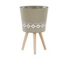 Cache-pot Beige Taupe Avec Pieds En Bois D 35 Cm Arta