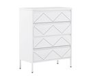 Commode 4 Tiroirs En Acier Blanc Matana