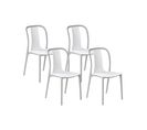 Lot De 4 Chaises De Jardin Blanc Et Gris Clair Spezia