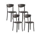 Lot De 4 Chaises De Jardin Noires Vieste