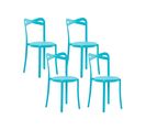 Lot De 4 Chaises De Jardin Bleu Turquoise Camogli