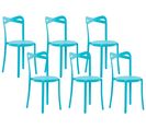 Lot De 6 Chaises De Jardin Bleu Turquoise Camogli