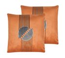 Lot De 2 Coussins Orange Ceropegia 45 X 45 Cm